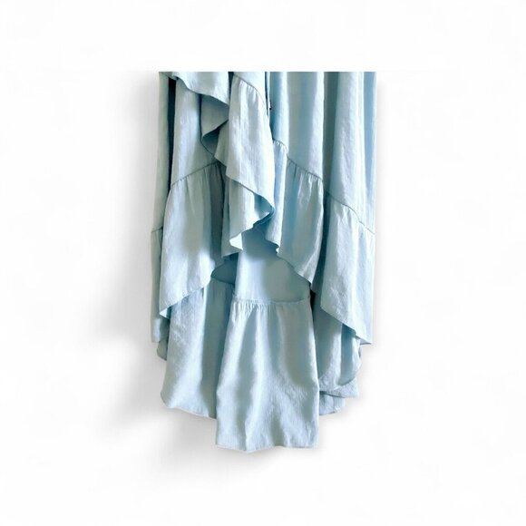 Lee sleeveless hi-lo flounce midi dress, Size L light blue - Picture 11 of 12